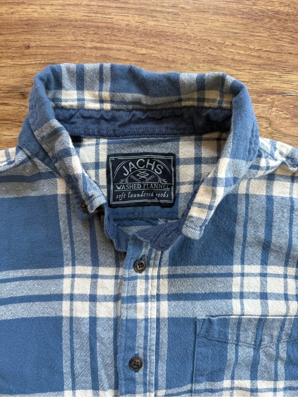 Jachs Blue & White Plaid Long-Sleeve Button-Down Shirt